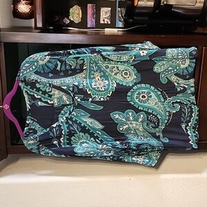 Lucky Brand 3X Navy & Green Paisley Blouse